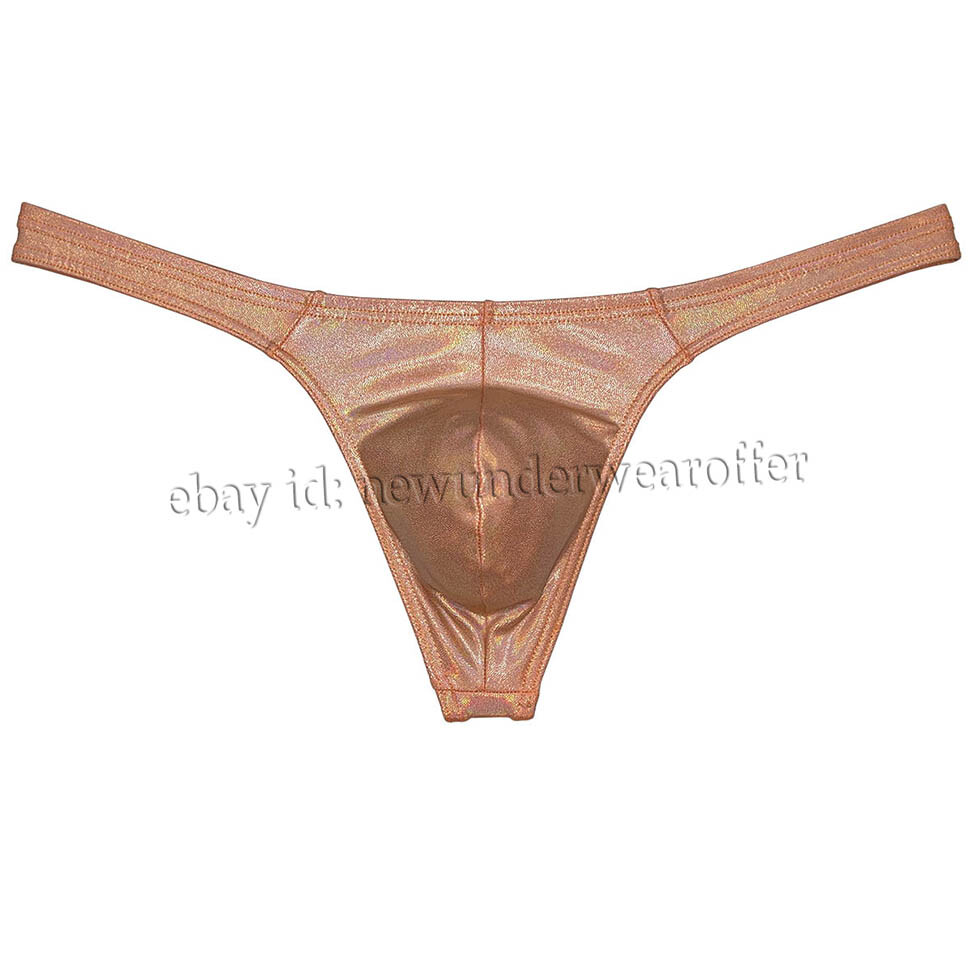 Men Shiny Wet Look Bikini Underwear Classical T-back Bulge Pouch Jockstrap Pants