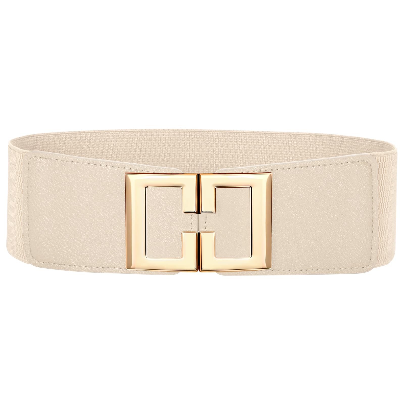 Wide Elastic Belts for Women Dresses Fashion Stretchy Waist Belt with Gold