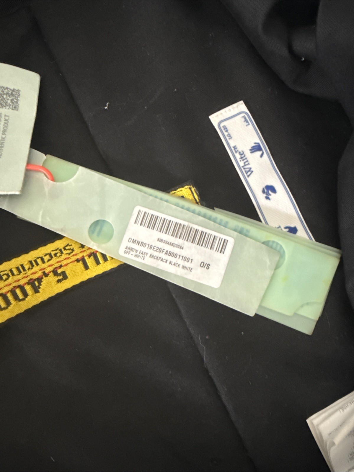Off White Easy Backpack Cross Arrow Logo White Yellow Black Rare Virgil Abloh