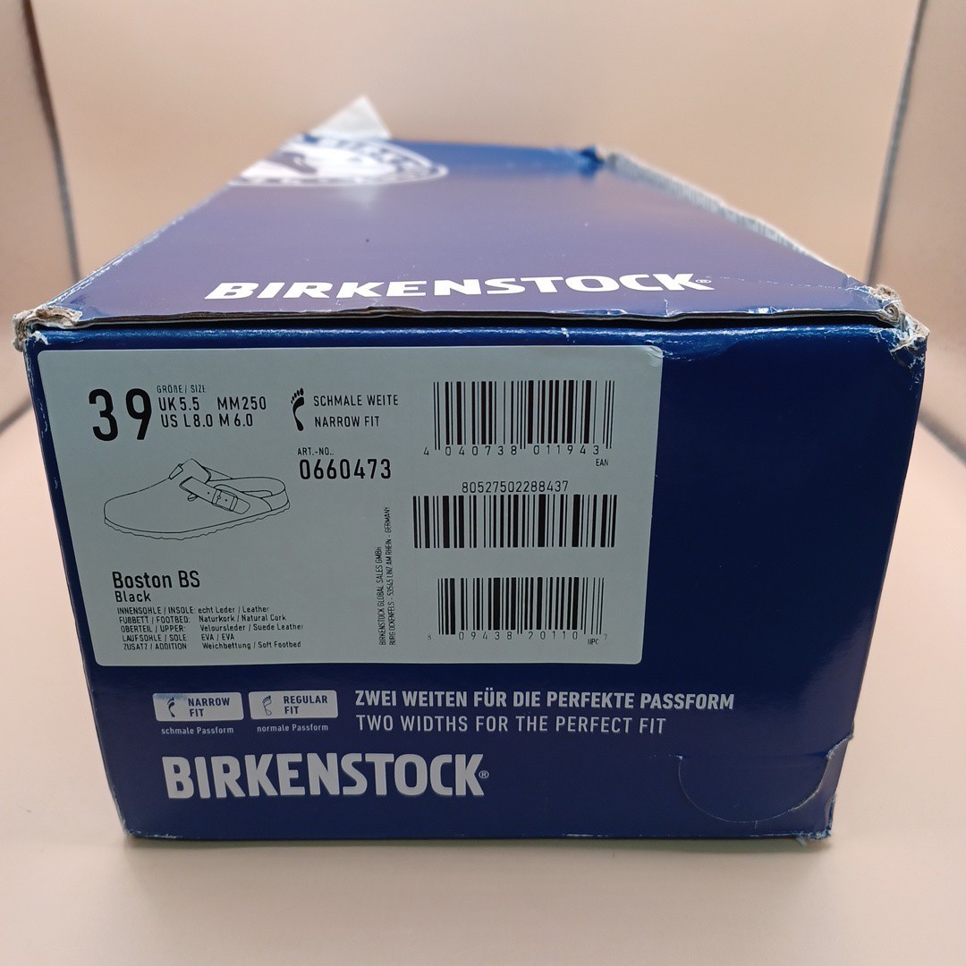 Birkenstock Boston Clog-Black Suede Size W:8 M:6 US