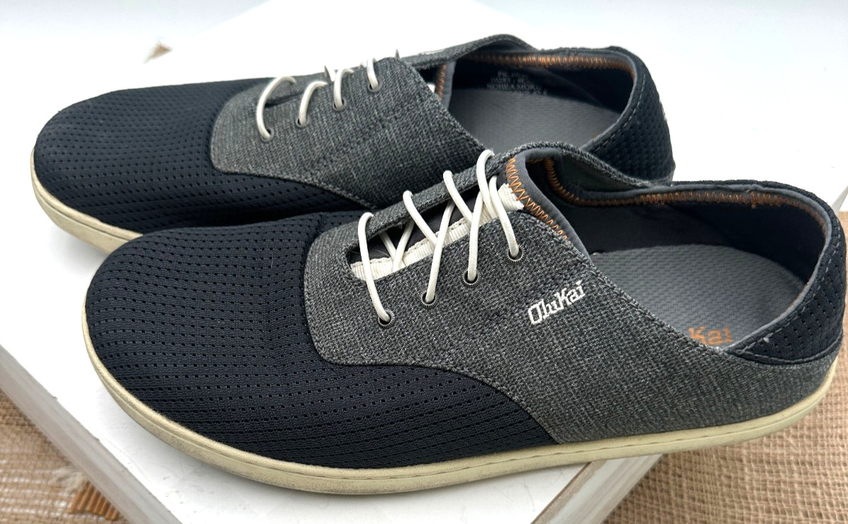 OLUKAI Nohea Moku Mens Blue Gray Casua Comfort Sneaker Boat Shoe – Sz 9.5