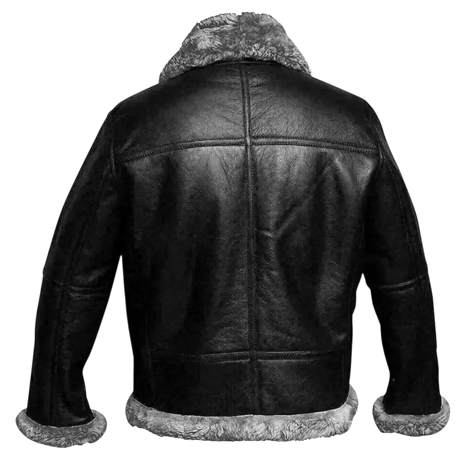 RAF Aviator B3 Bomber Jacket Men Real Sheepskin Leather Flying Pilot Jacket Coat