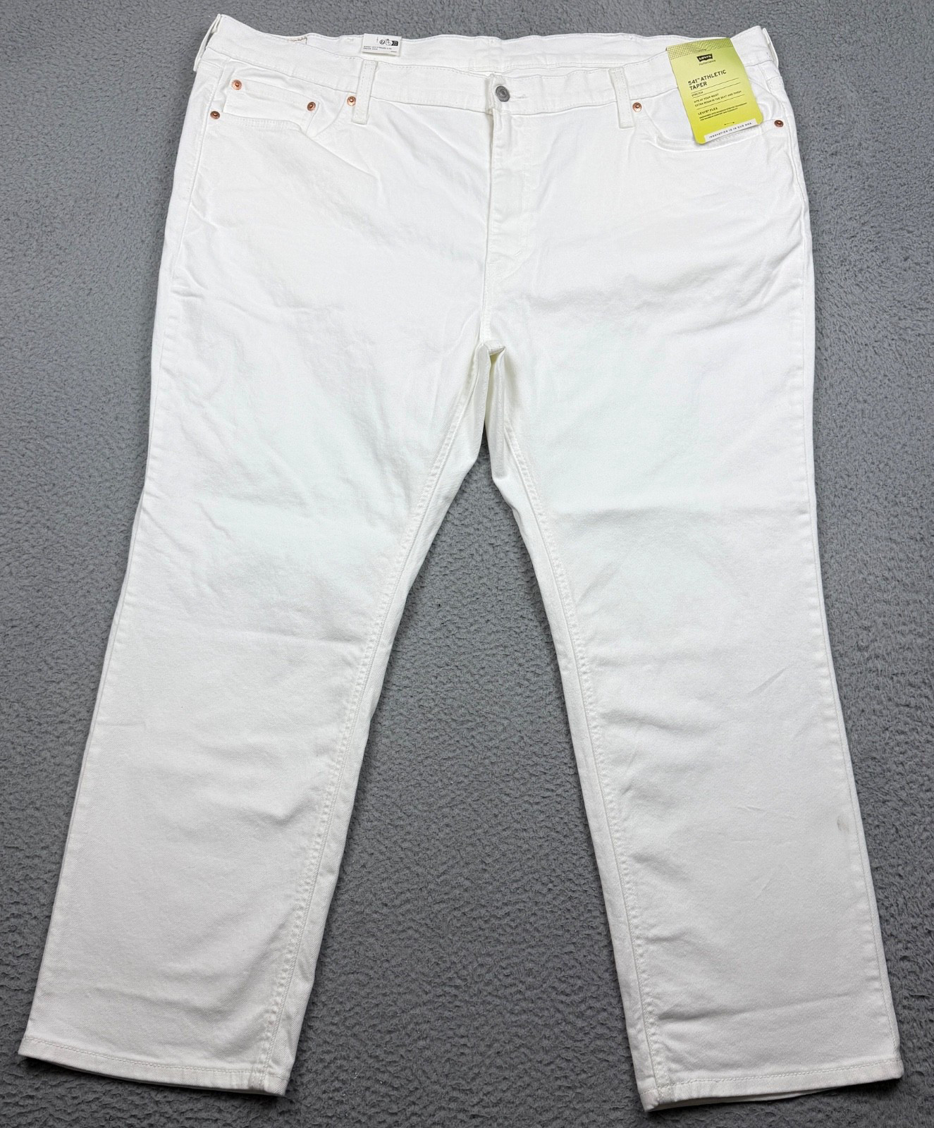 Levis Jeans Mens 48×30 White 541 Athletic Taper Stretch Denim Inseam 28 NWT