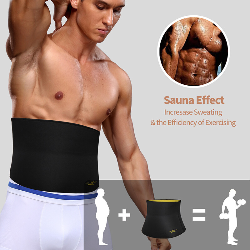 Men’s Fat Burner Tummy Slim Body Shaper Neoprene Sauna Sweat Belts Waist Trainer