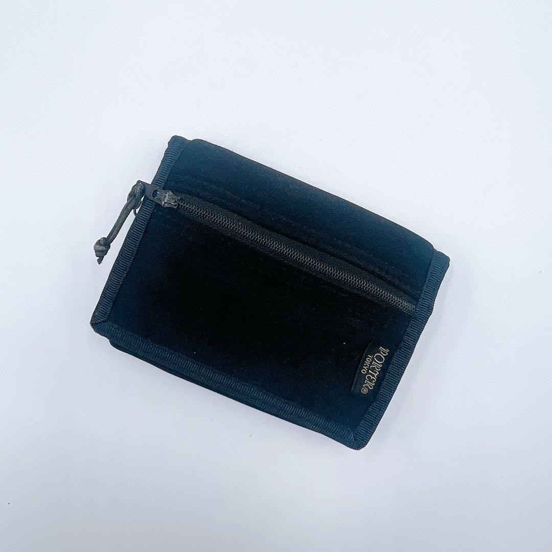 Porter Yoshida Capsule Bifold Wallet Black Leather Card Coin Cash Organizer