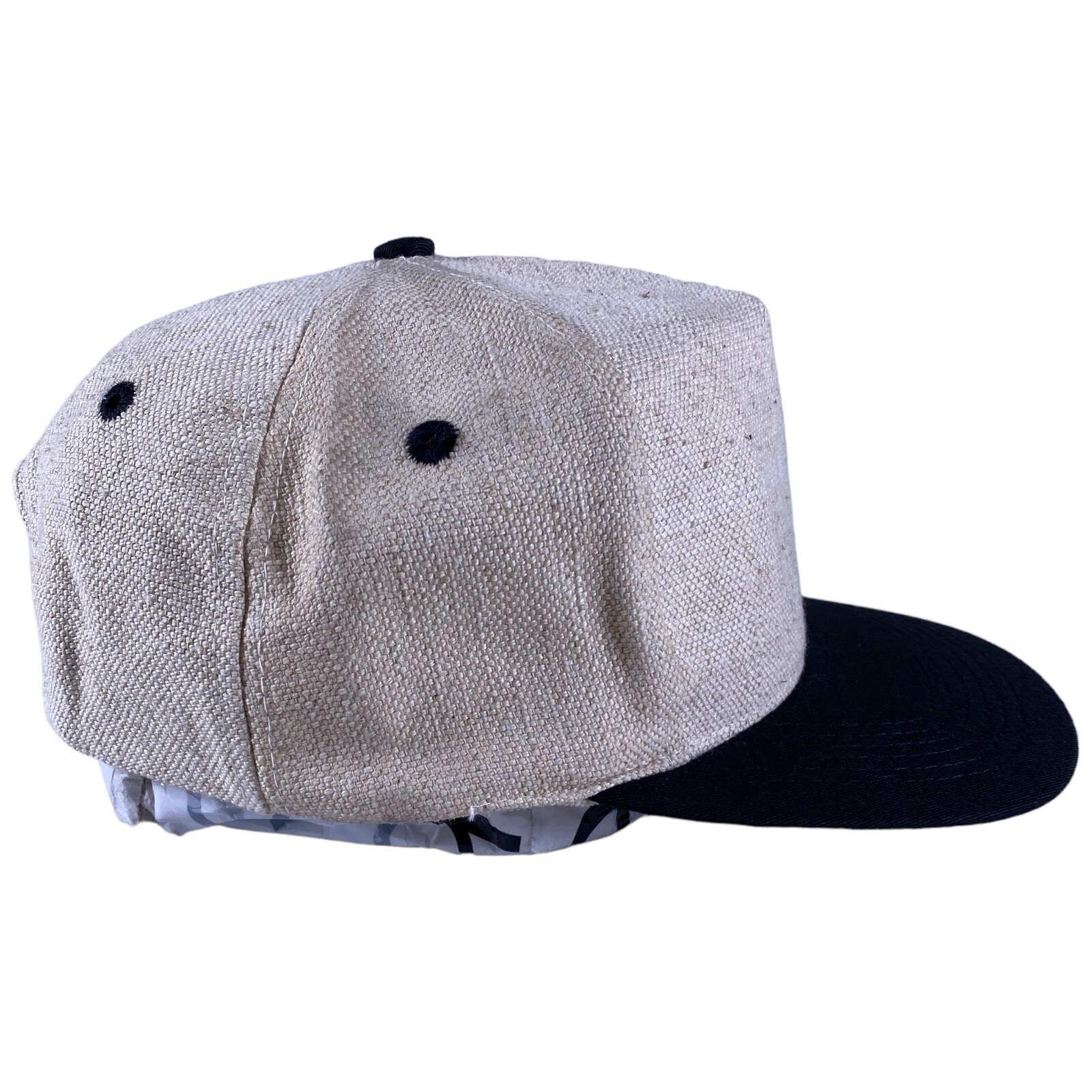 Kati Cap Blank 2 Tone Black/Tan SnapBack Hat Add Your Patch or Logo Vintage NOS