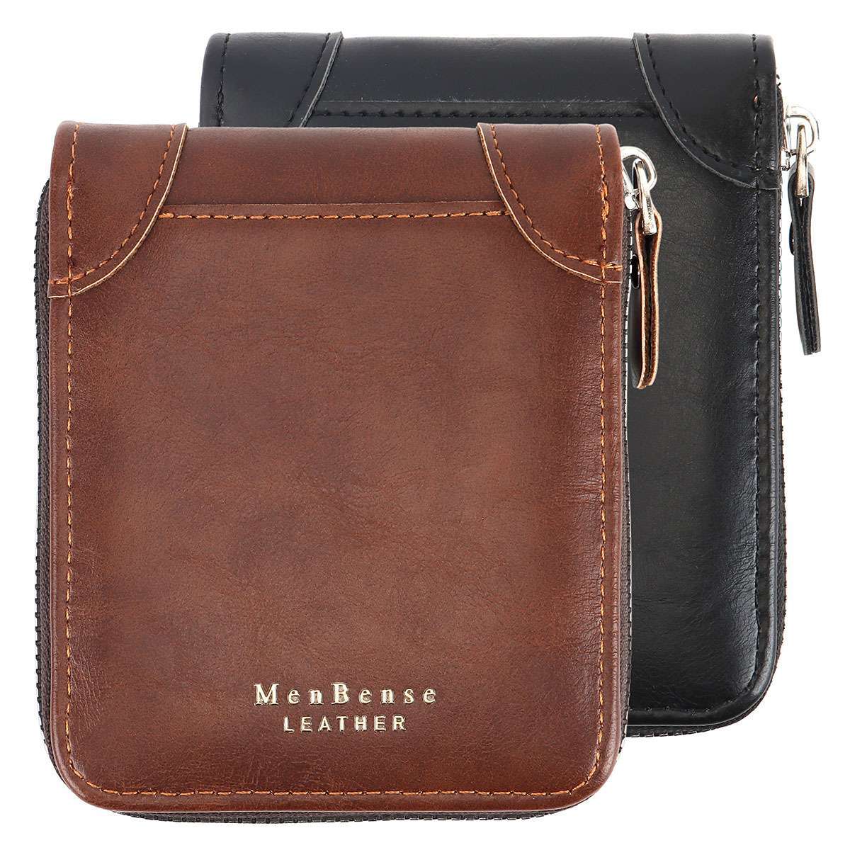 Mens RFID Blocking Leather Wallet Credit Card ID Holder Zipper Purse Waterproof