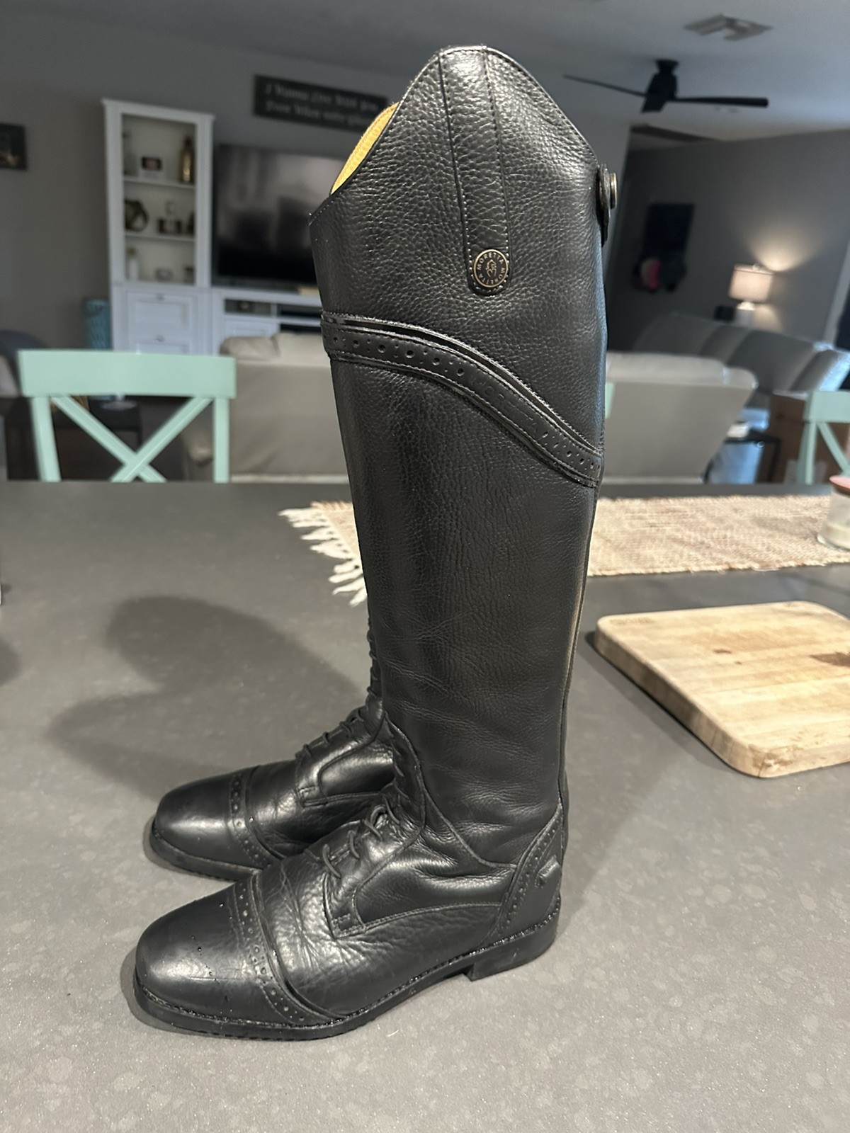 Shires Moretta Constantina Black Equestrian Riding Long Boots, size 8 slim e 39