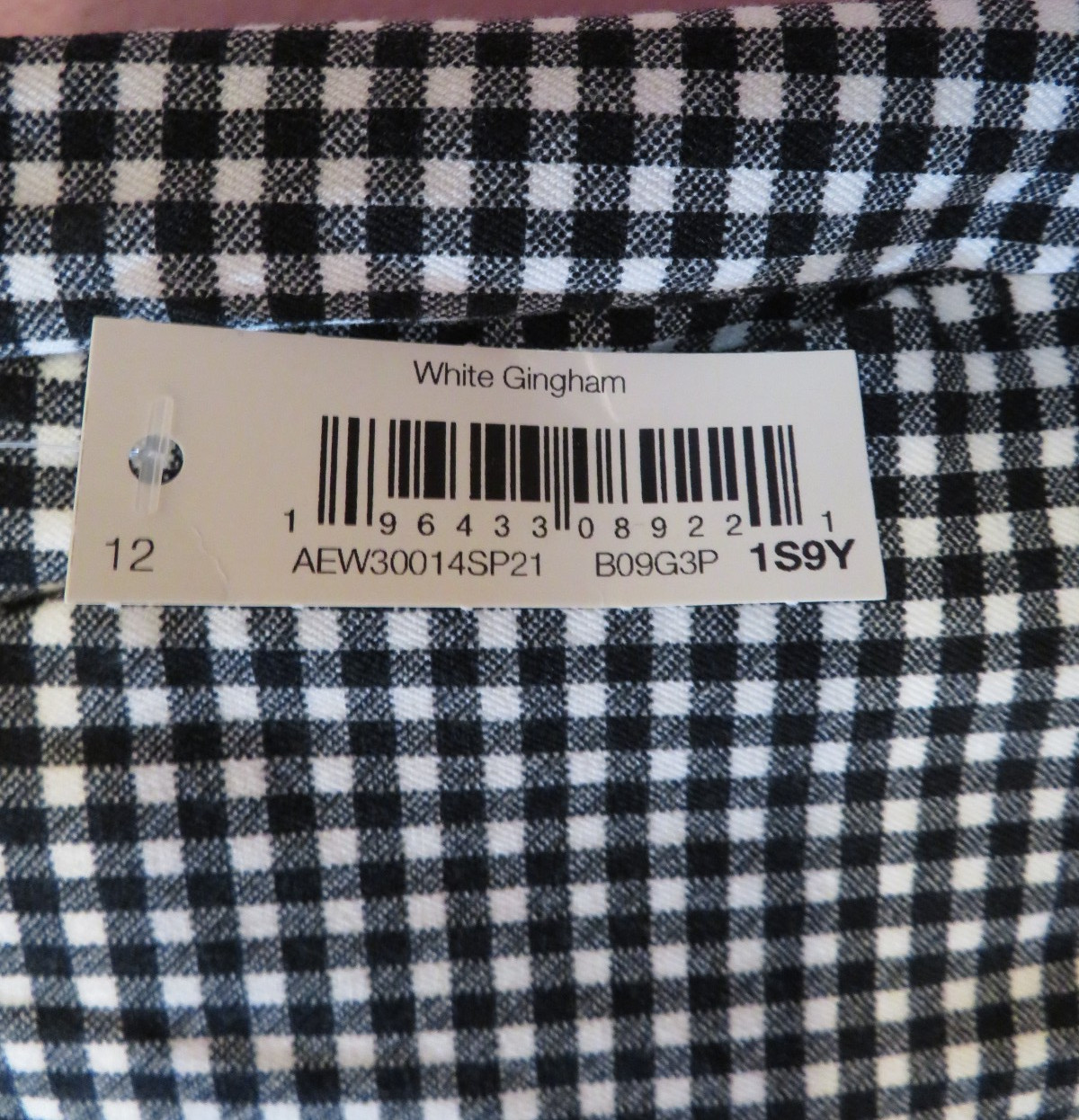 NWT Amazon Essentials Womens white gingham pantsblack white checkered size 12