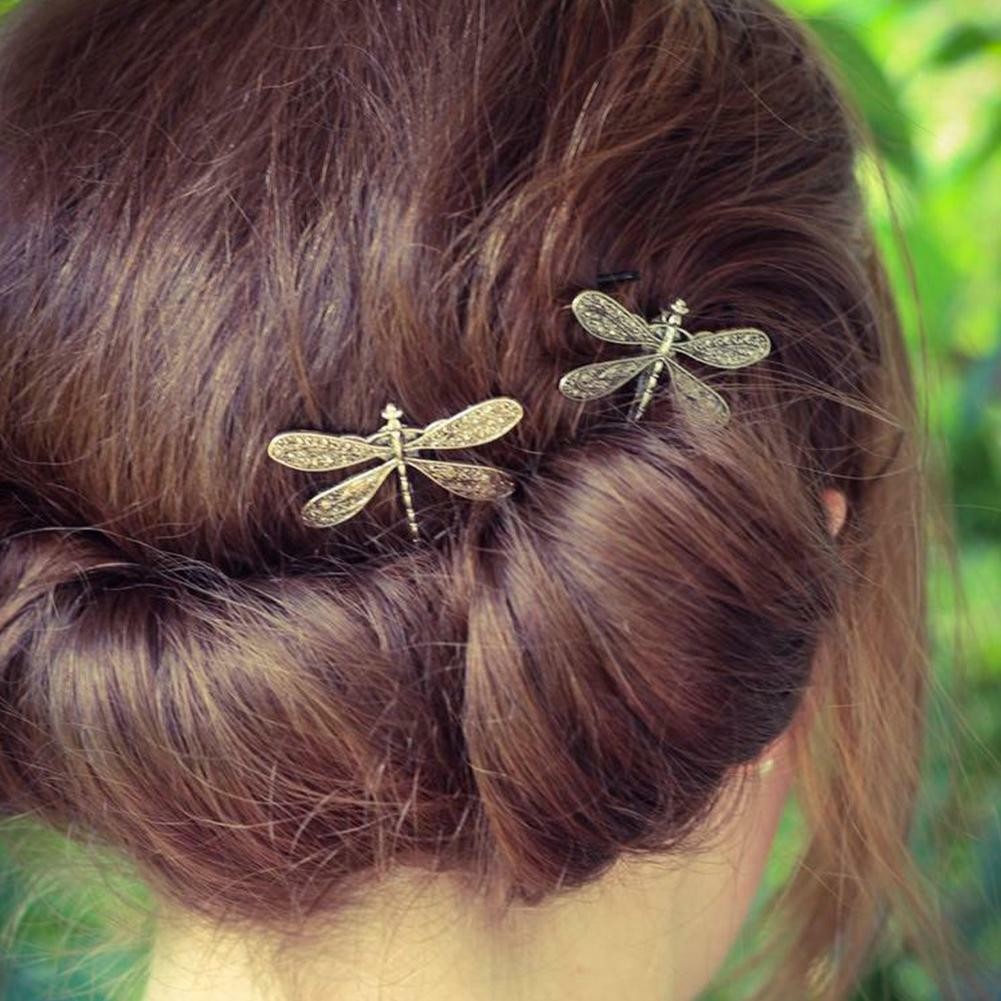 Dragonfly Shape Women Metal Hair Clips Barrette Slide Grips Hair Clip Hairpin