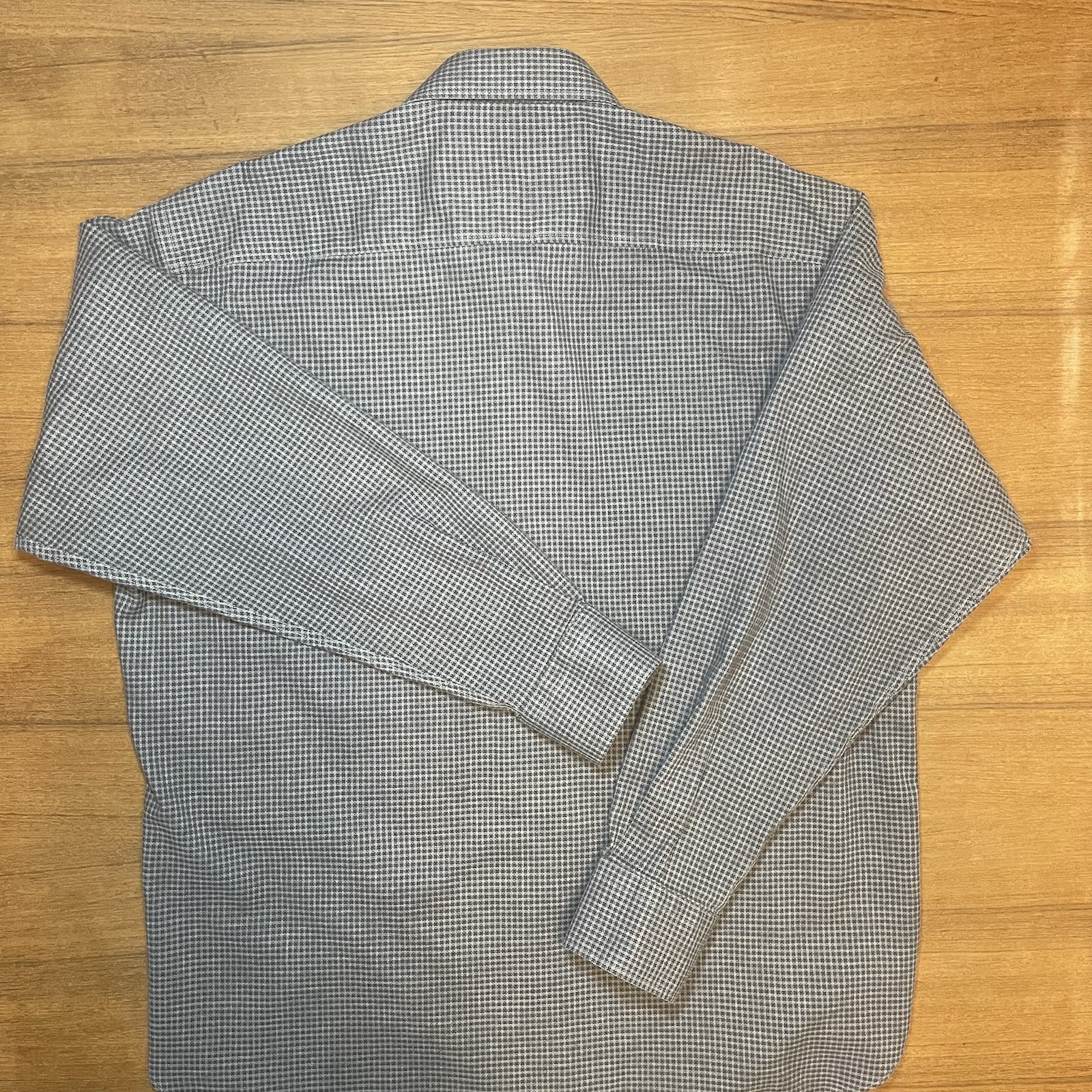Joseph Abboud Navy and Gray Non-iron Dress Shirt 100% Cotton Size L