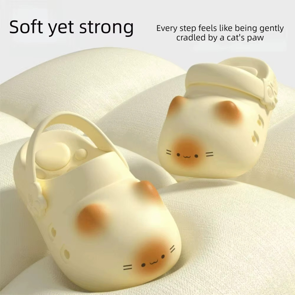 Adorable Waterproof Cat Slippers Anti Slip Bottom Cat Paw Soft Bottom Closed toe