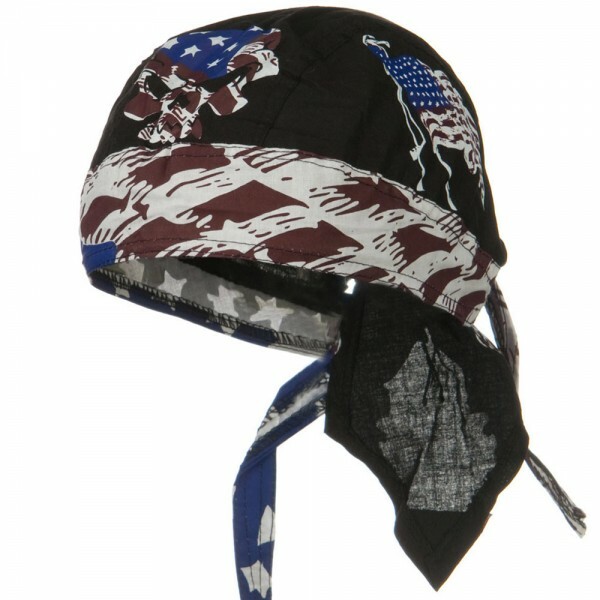 American Flag Skull Cap Patriotic Doo Rag Bald Eagle Bandana Dorag Stars Stripes