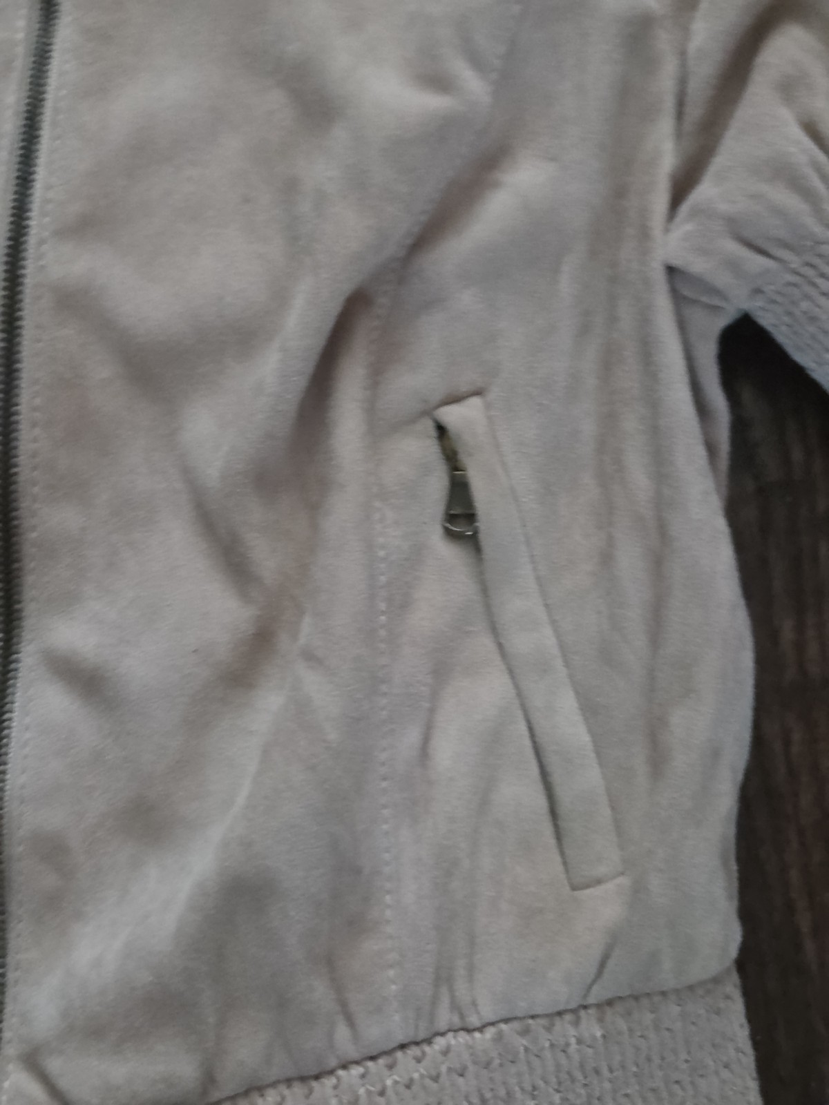 🩷Balenciaga Paris Nude Blush Suede Leather Jacket Smocked Knit Trim Ghesquiere