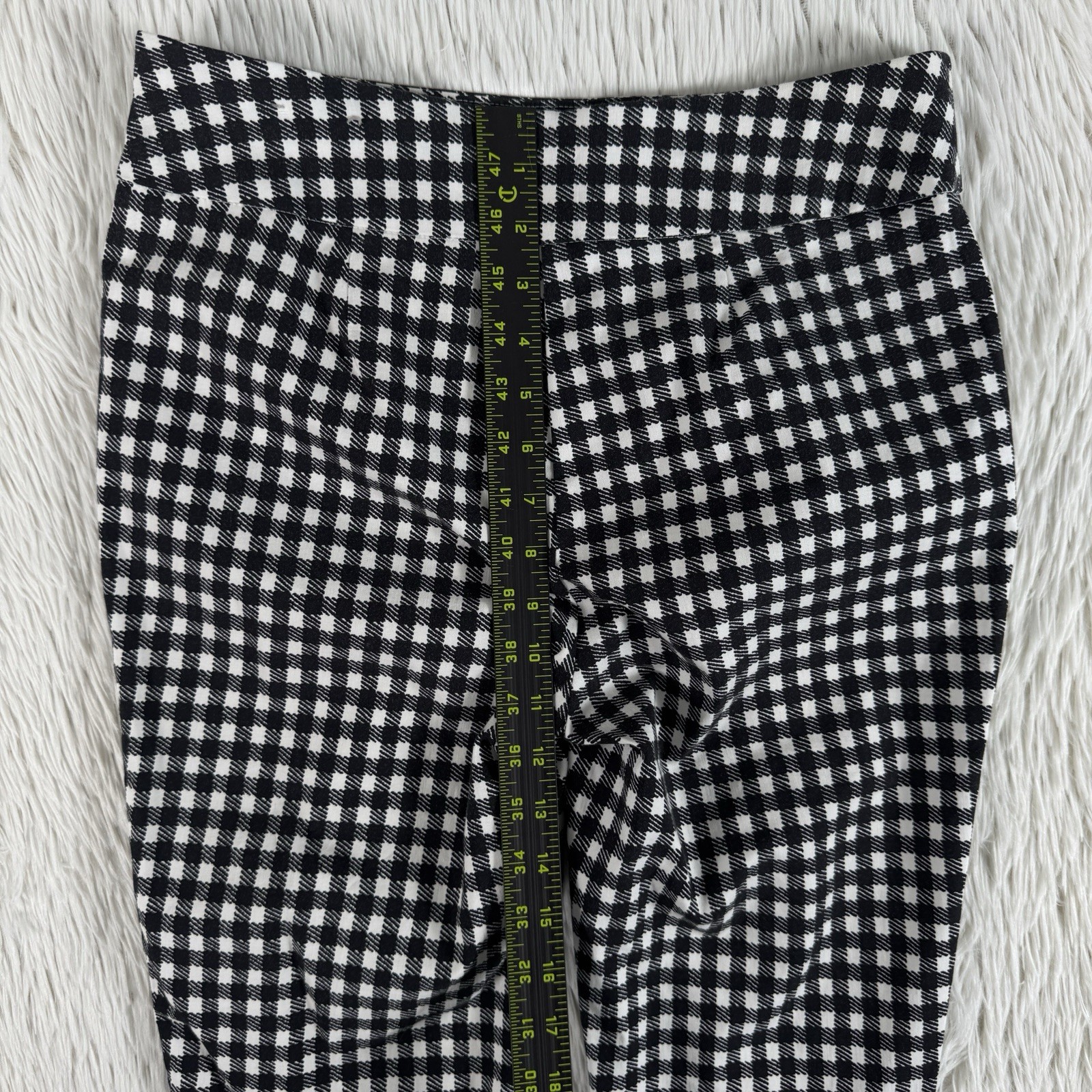 Chico’s Black White Checkered High-Rise Skinny Ankle Pants Women’s Size 00 US 2