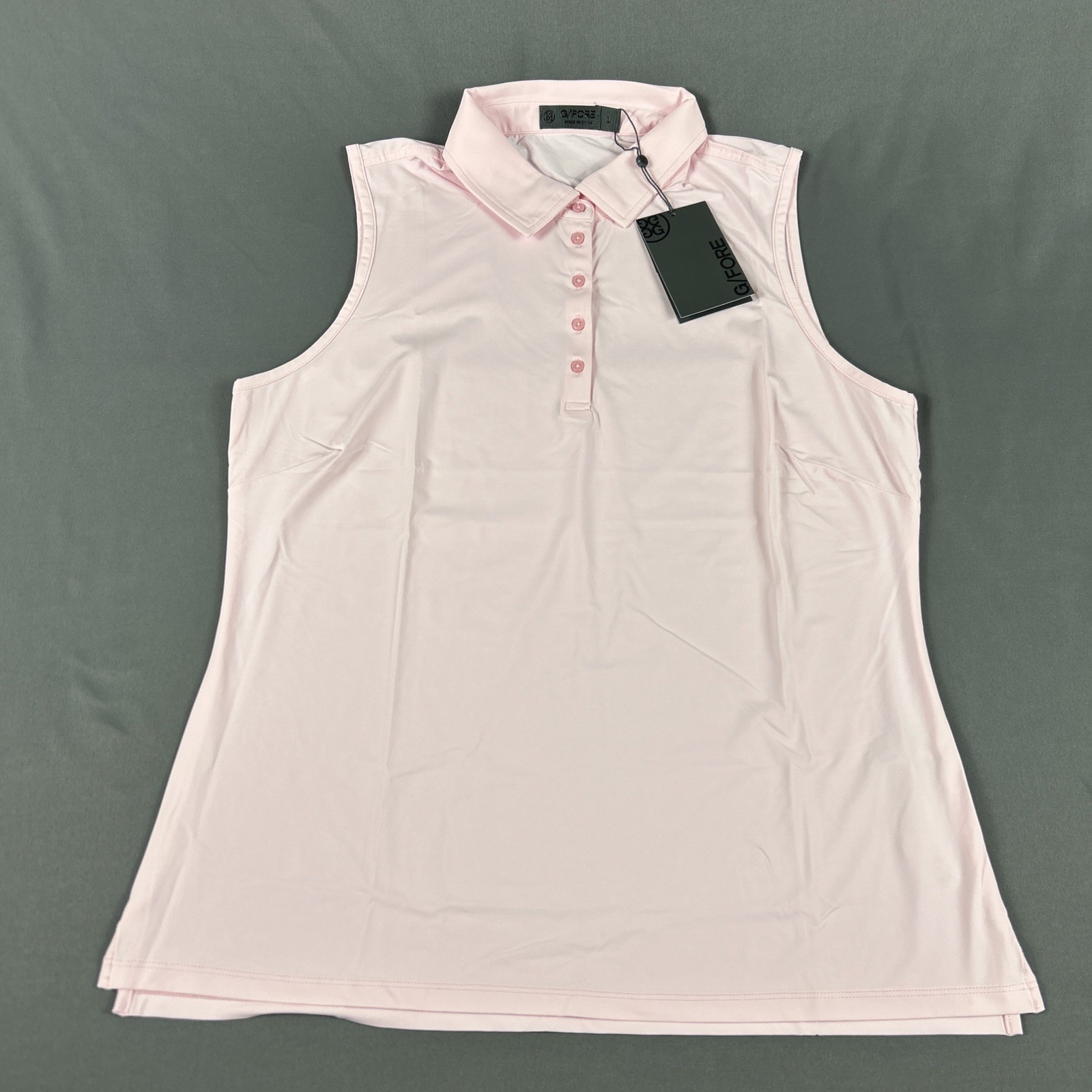 G/Fore G4 Womens Golf Shirt Polo Silky Tech Sleeveless Large Pink NWT MSRP $110