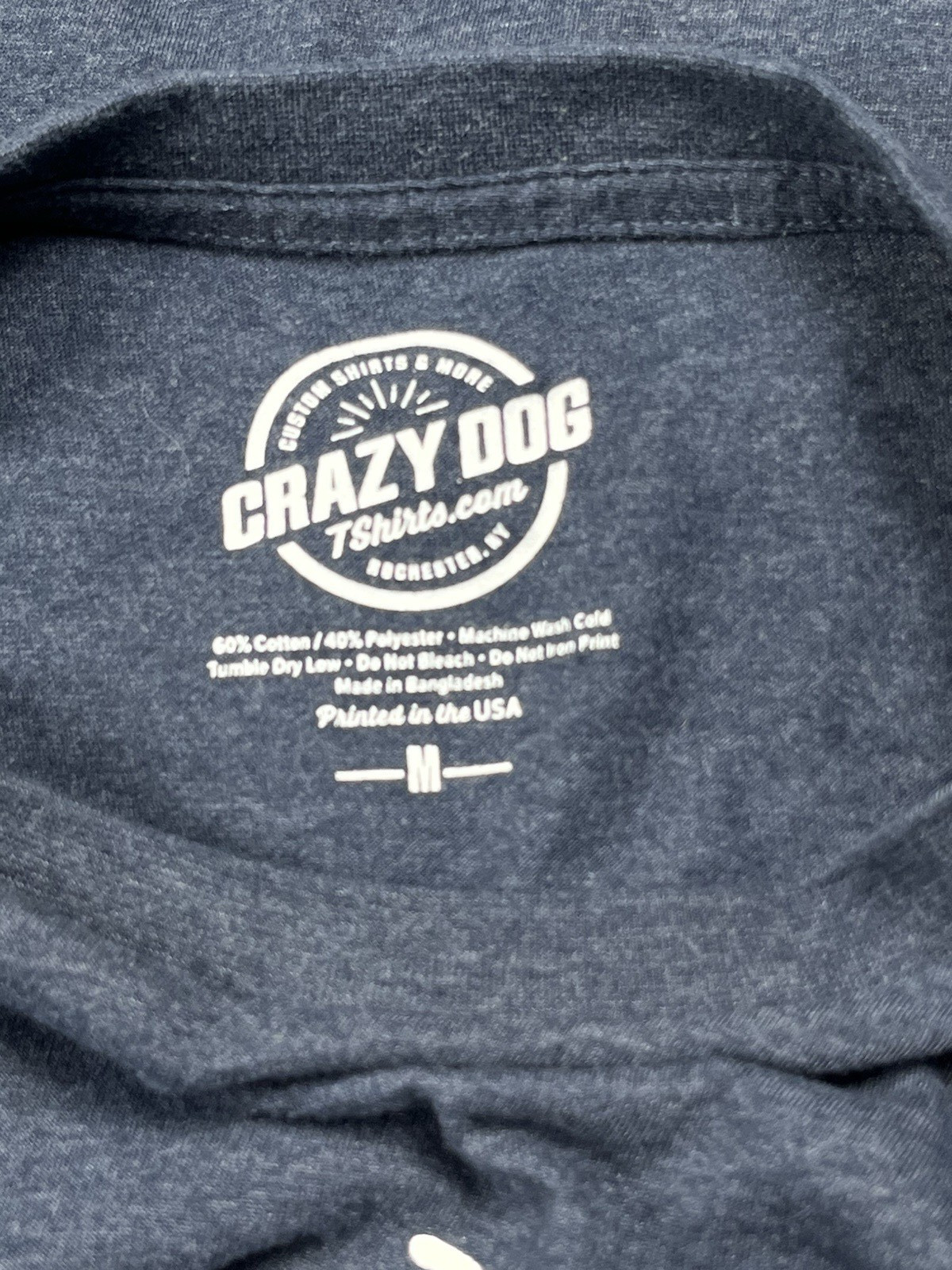 Crazy Dog T-Shirt Adult Size M Blue “My Dog Thinks I’m Cool” Funny Graphic Tee