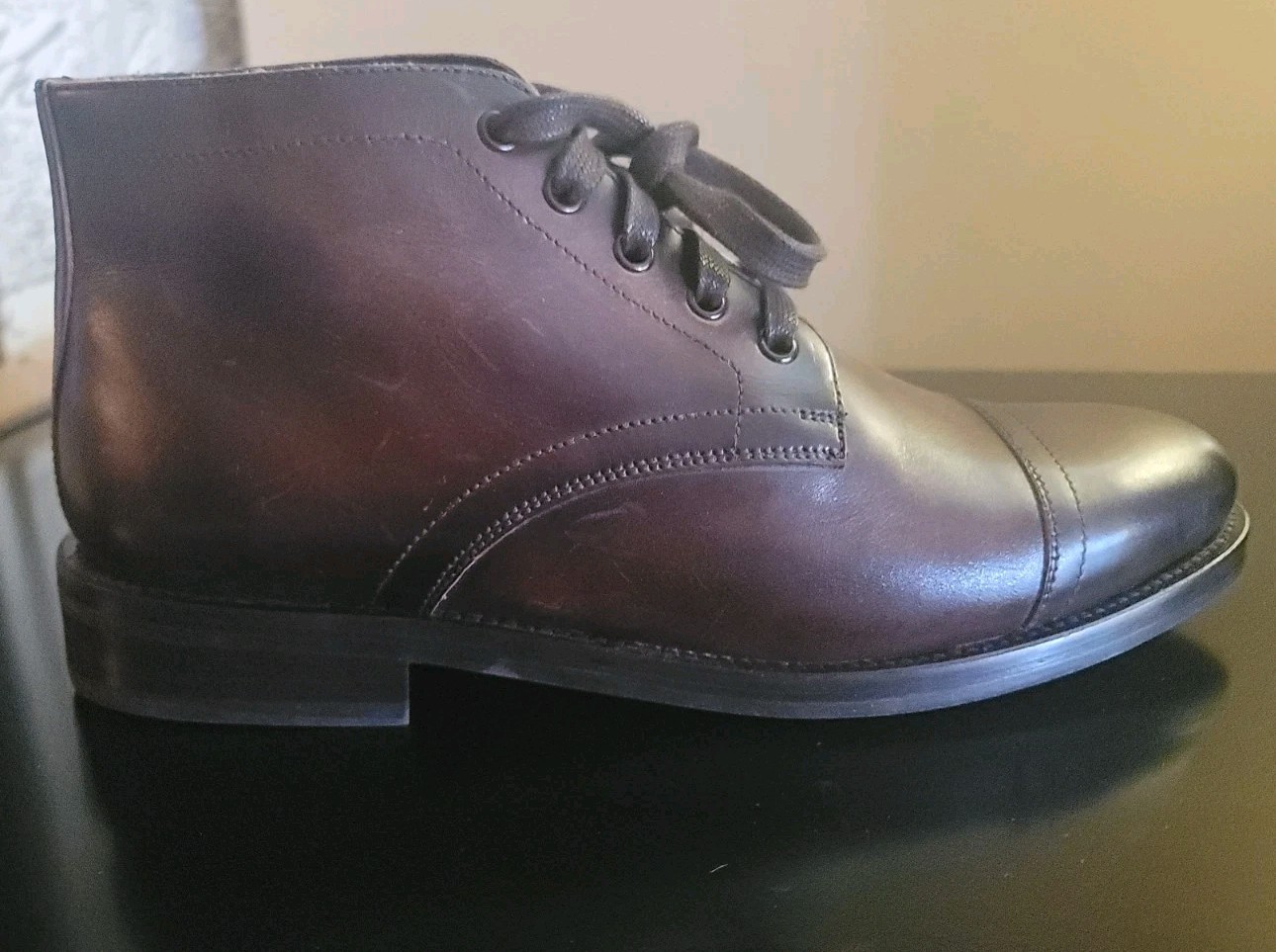 Thursday Boot CADET Men’s Size 8.5 Rich Mahogany Brown Leather Cap Toe Boot NEW