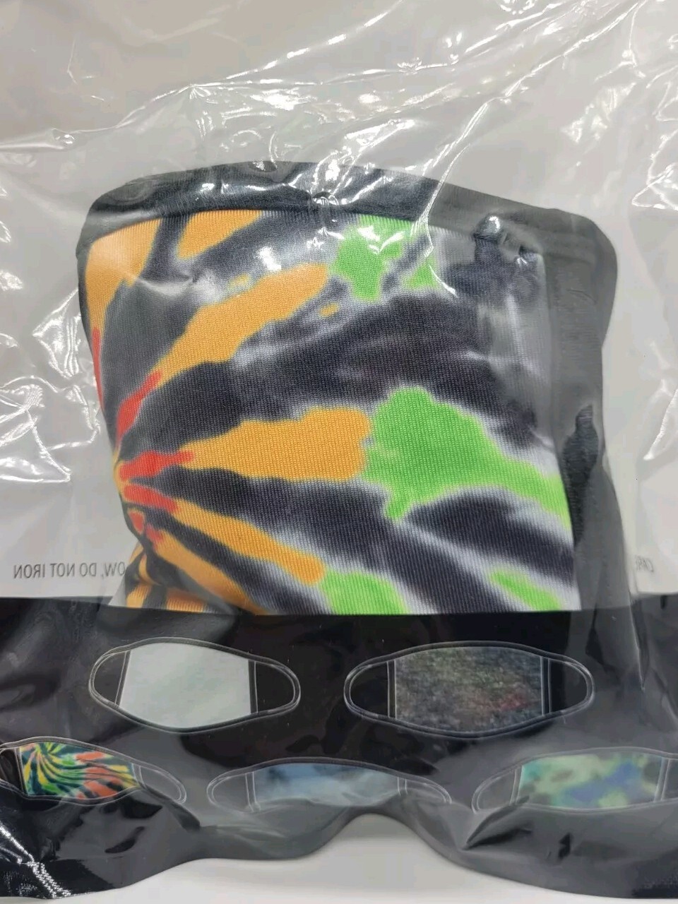 5-Pack Dark Tie Dye Polyester Face Masks Coverings By MAD Engine