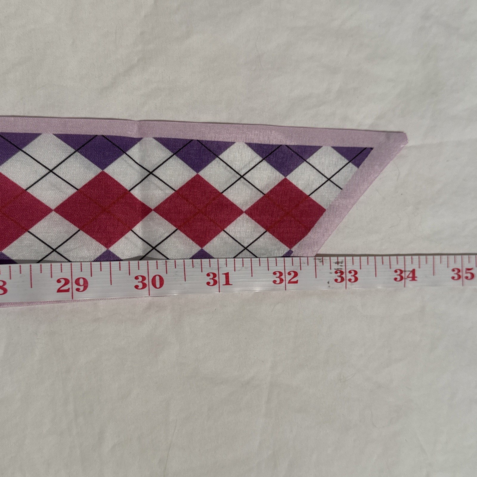 Preppy Pink Purple White Black Argyle Purse Hair Scarf New