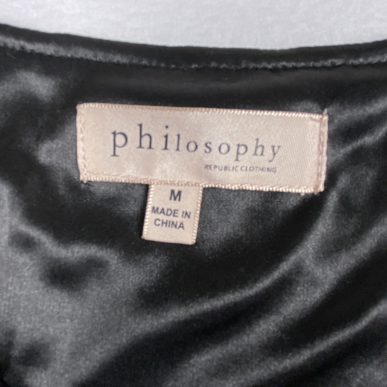 Philosophy Republic Clothing Black Floral Lace Cap Sleeve Blouse Top Medium
