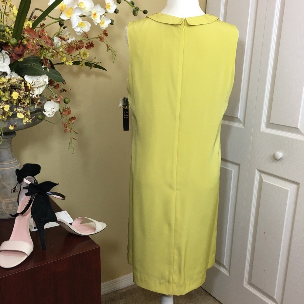 Alex Marie Peter Pan Jewel Collar Sleeveless Shift Dress Saffron Size 10…