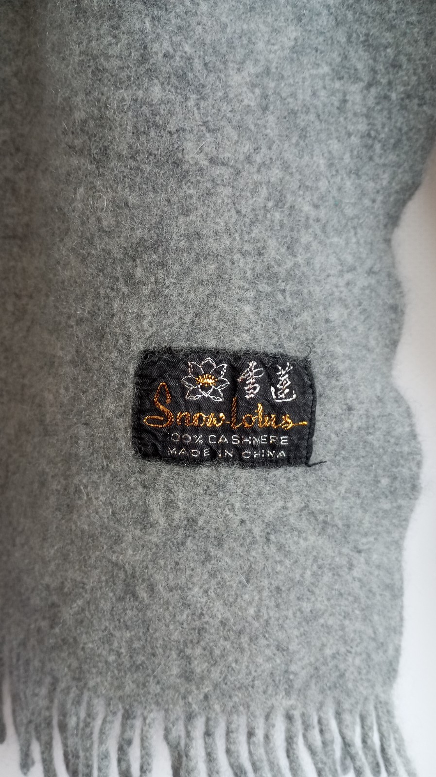 Snow Lotus soft, warm,cashmere grey scarf
