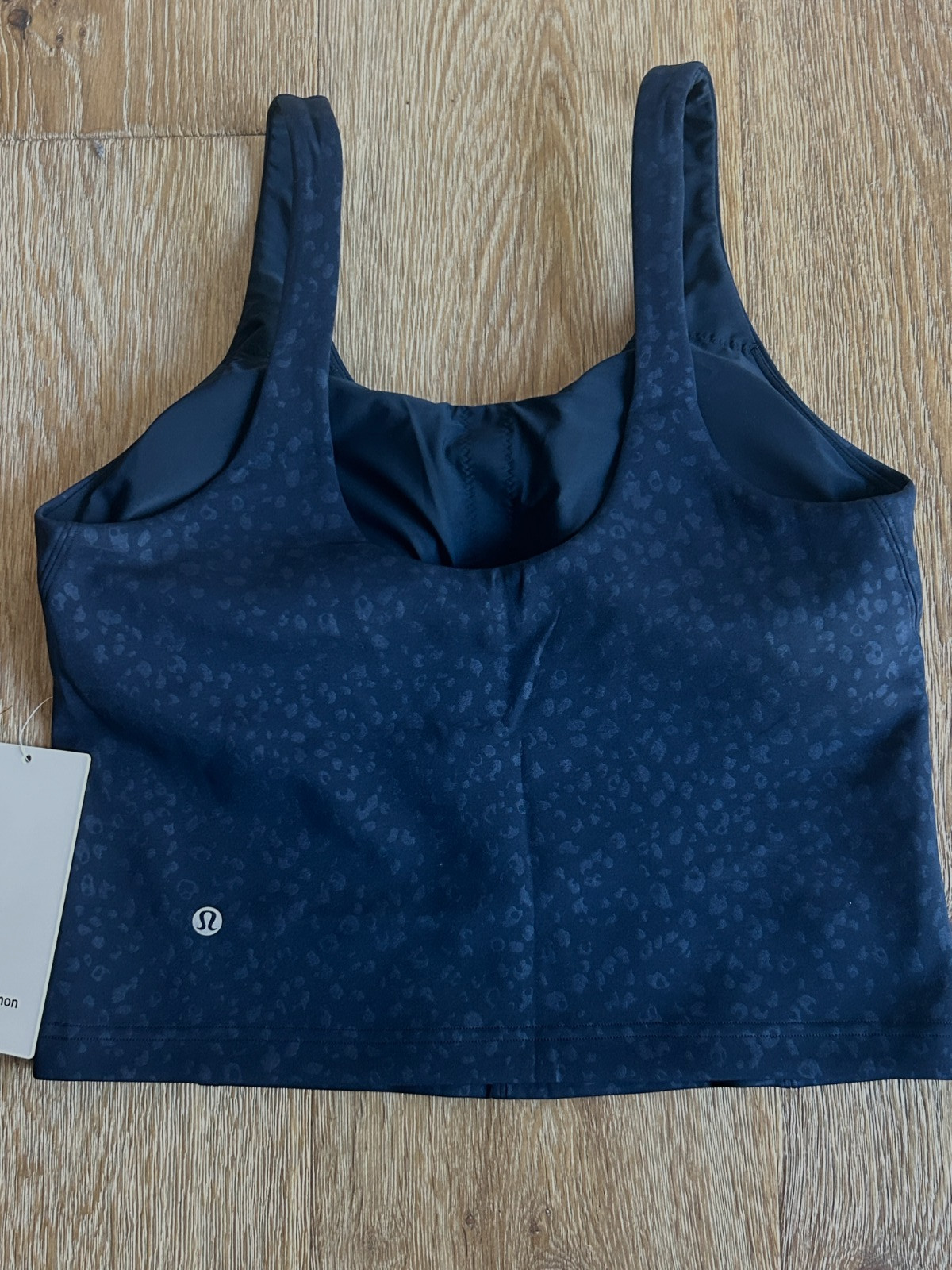 NWT lululemon Glow Up™ Tank Top Navy Leopard Polka Medium Support – Size 10