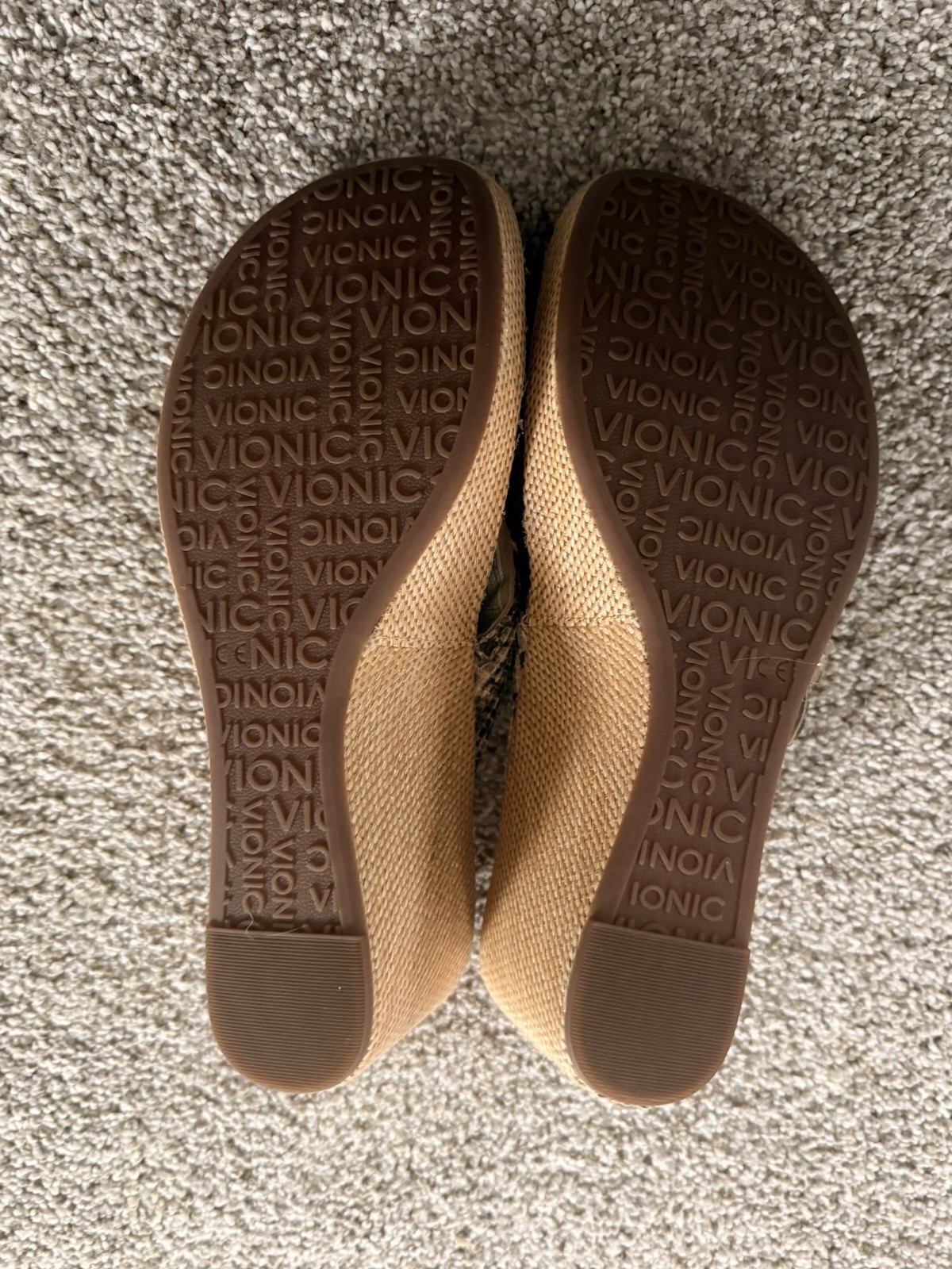 Vionic Women’s Polina Snakeskin Print Wedge Sandals Flip Flop Heal NEW Size 10