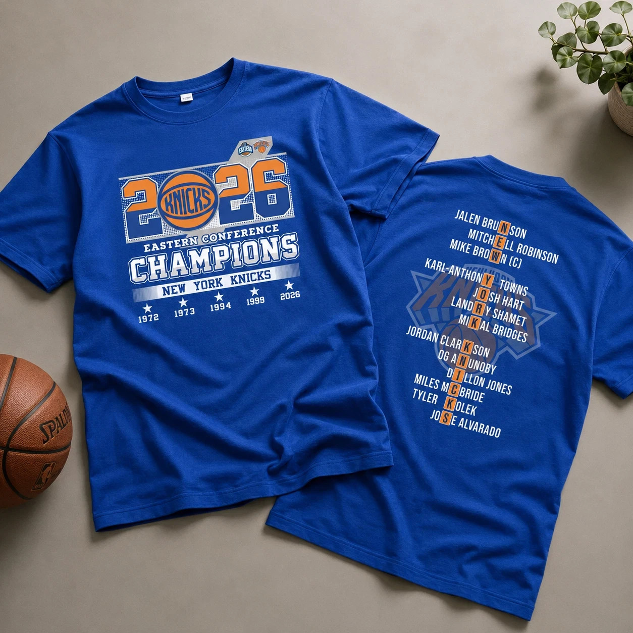 2 side Knicks Eastern Conference Champions 2026 T-Shirt VK13659