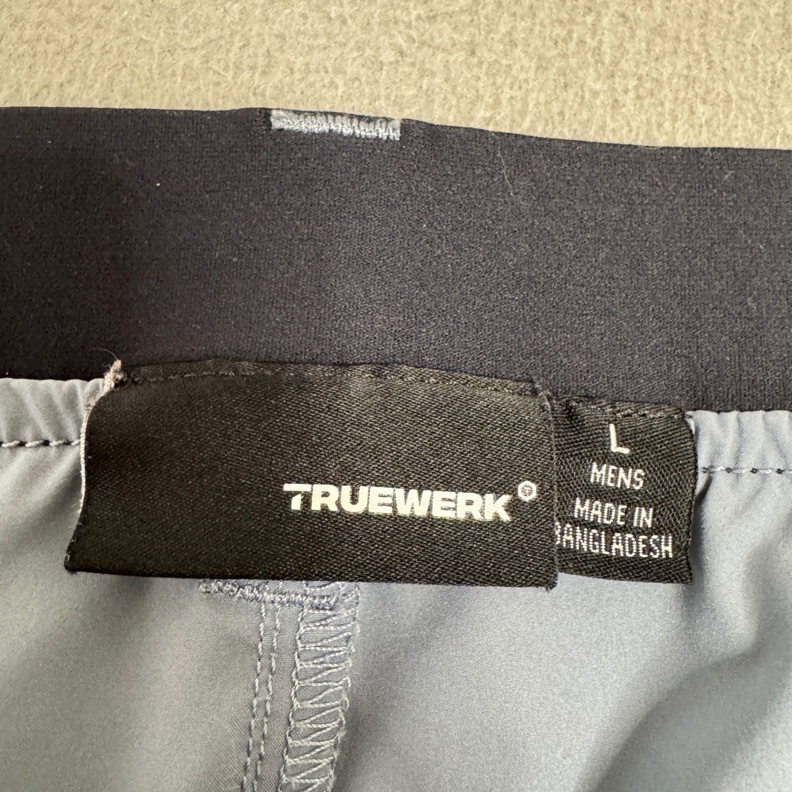 Truewerk Cloud Short Mens Large Blue Grey Performance Work Utility Cargo Shorts