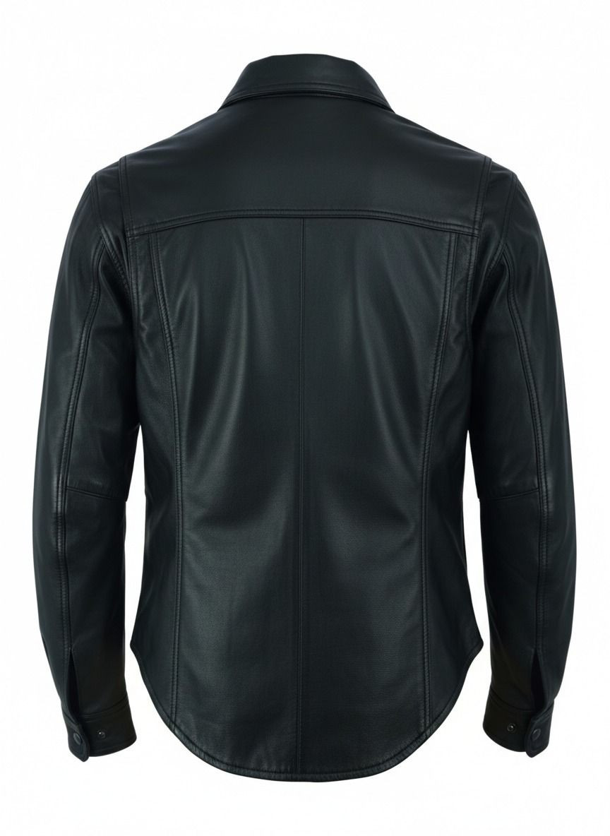Leather Motorcycle Shirt – Western leather Shirt – Lightweight SKU#HL10403BLACK