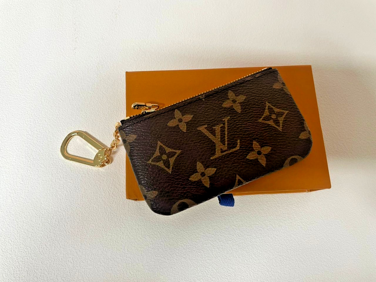 Authentic Louis Vuitton Monogram Key Pouch Pochette Cles Coin Purse