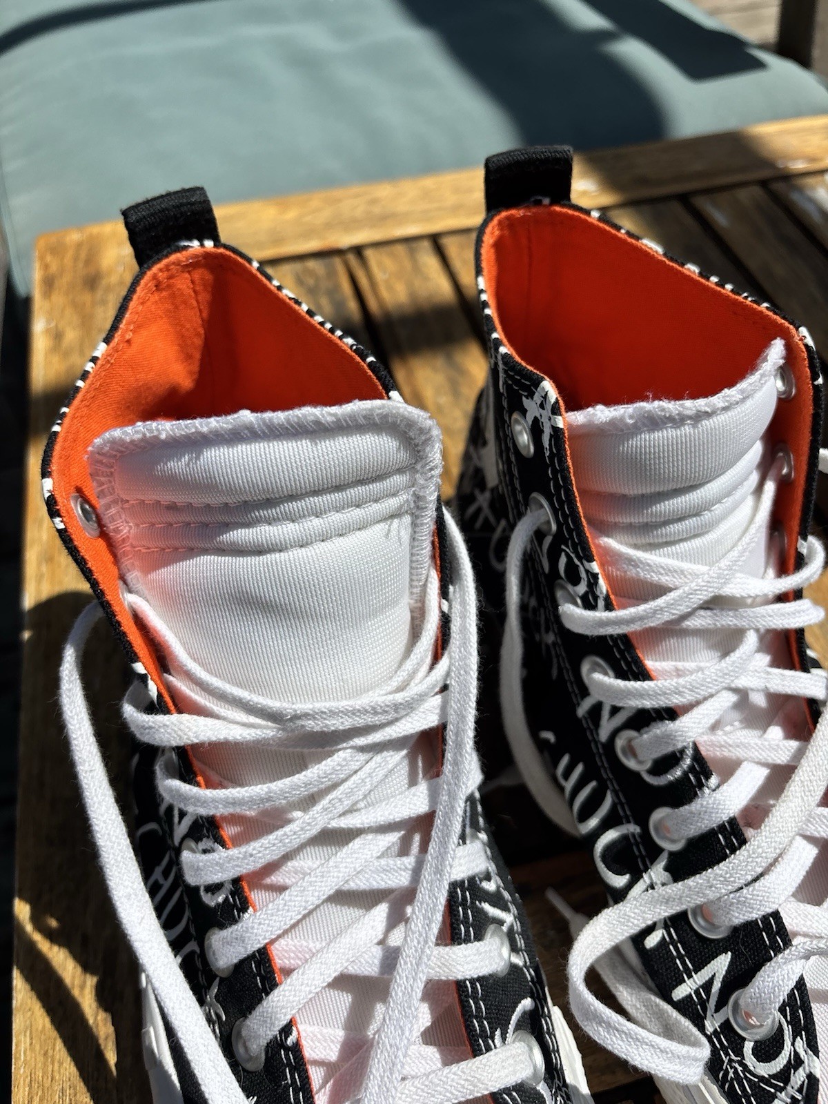 Converse Chuck Sneakers All Star High Top Not a Chuck Black/White/Orange US 10.5