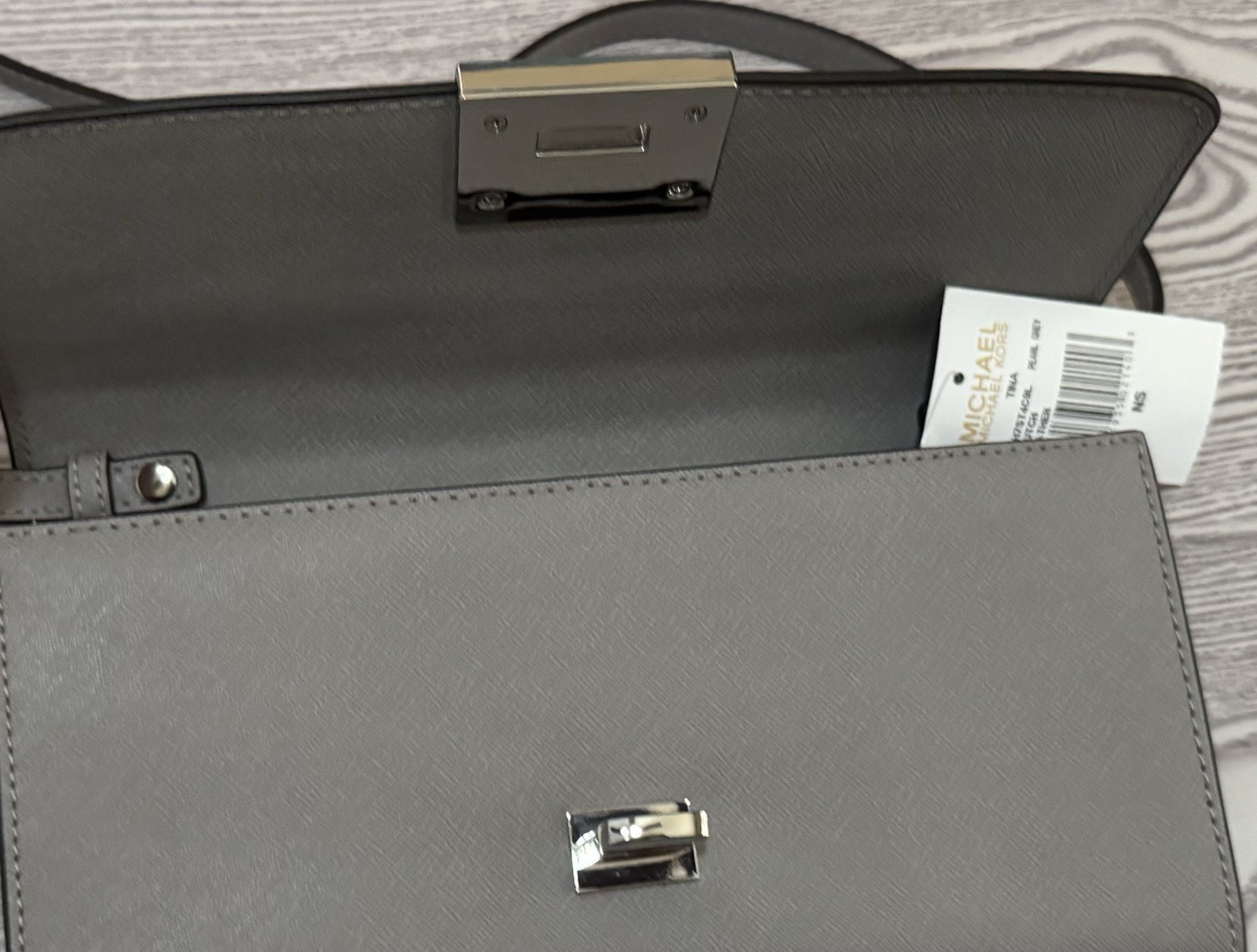 MICHAEL KORS Gray Stud Flap Shoulder Bag Purse MWT FREE SHIPPING