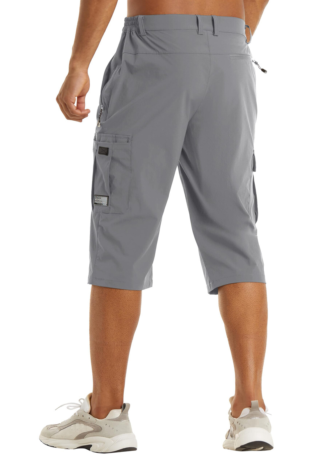 Mens Capri Pants Cargo Long Shorts Quick Drying Lightweight 3/4 Below Knee Pants