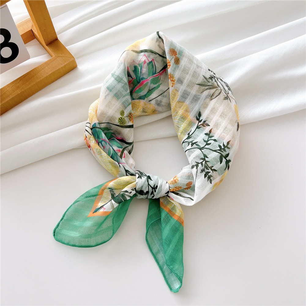 Scarf Hair Band All-Match Silk Scarf 55 Cotton Autumn Women’s Korean-Style