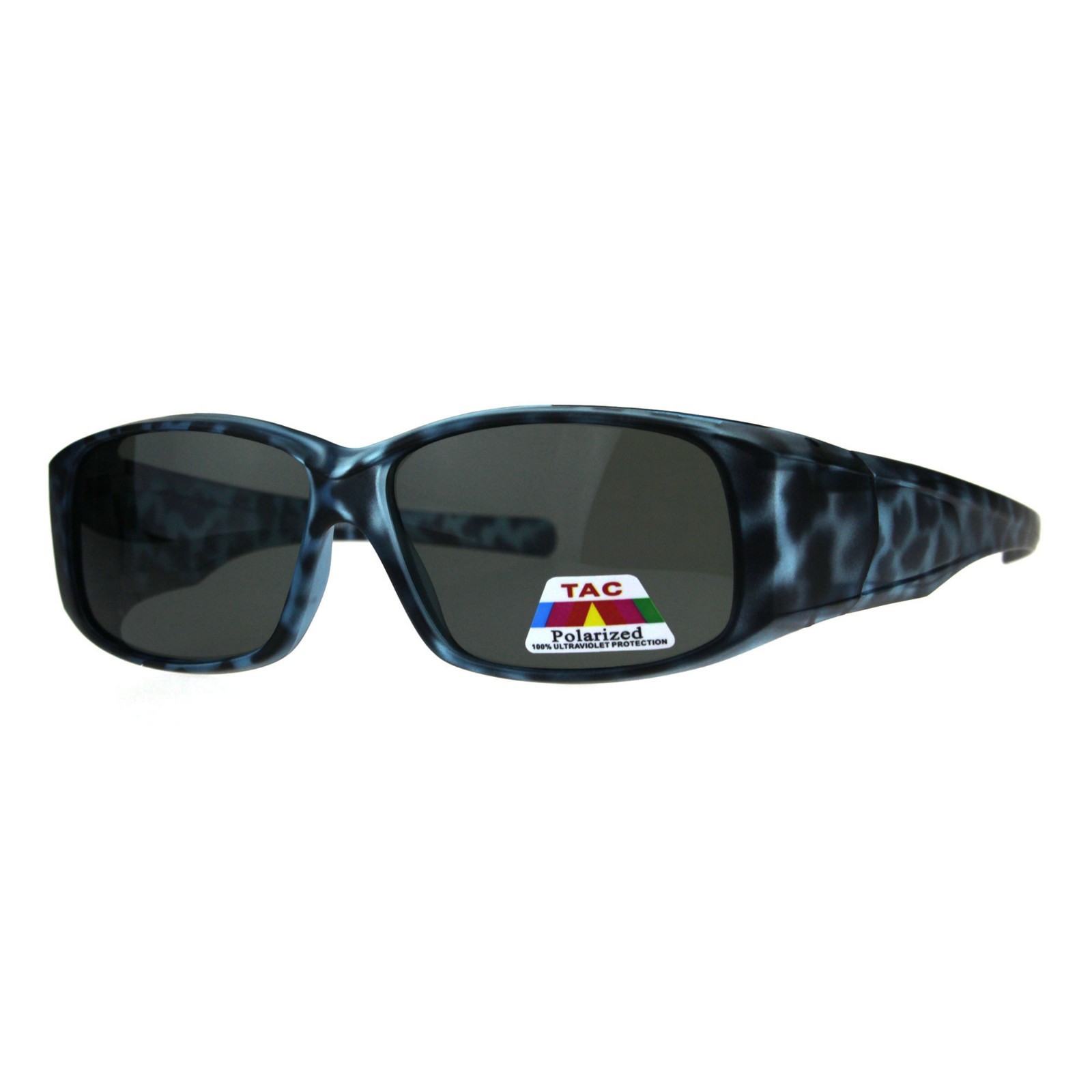 TAC Polarized Lens Fit Over Sunglasses OTG Rectangular Anti-Glare Matte Tort