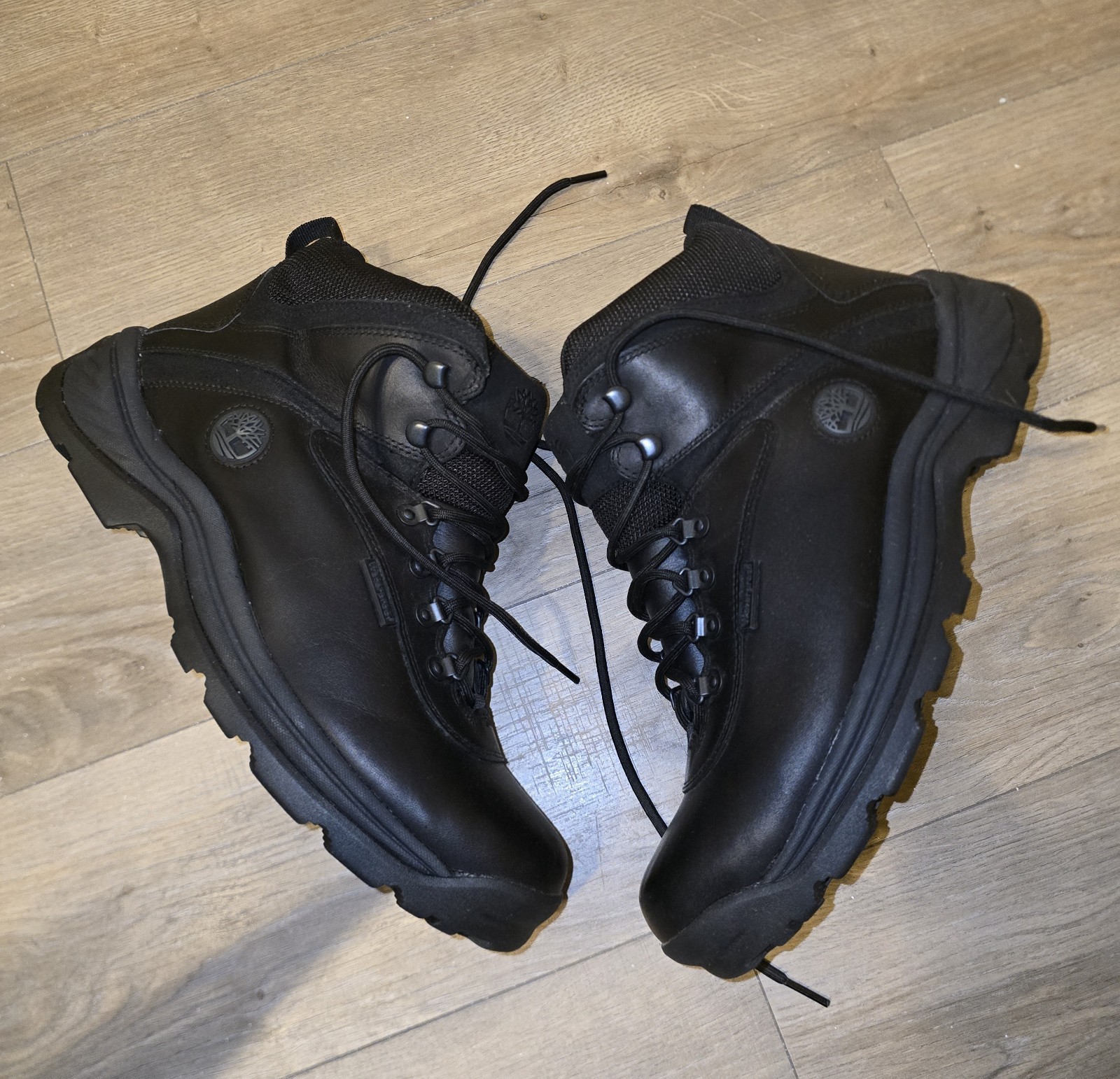Timberland Men’s Black Leather Lace-Up Ankle Hiker Boots Round Toe US 11