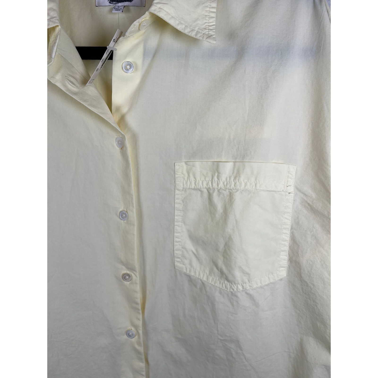 NWT Madewell The Easy Shirt in Poplin Sheer Pineapple Yellow Large