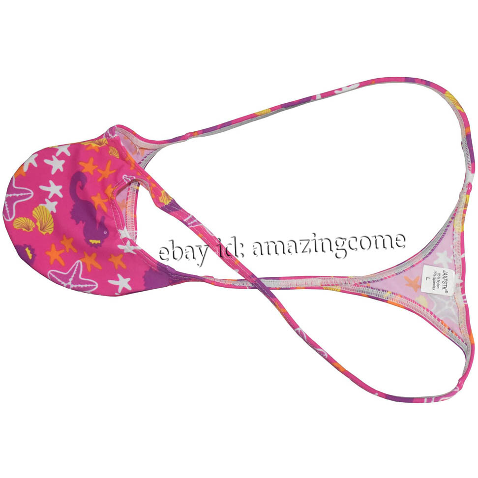 Mens String Thong Contoured Pouch Grape Smugglers Floral Micro Bulge T-back Slim