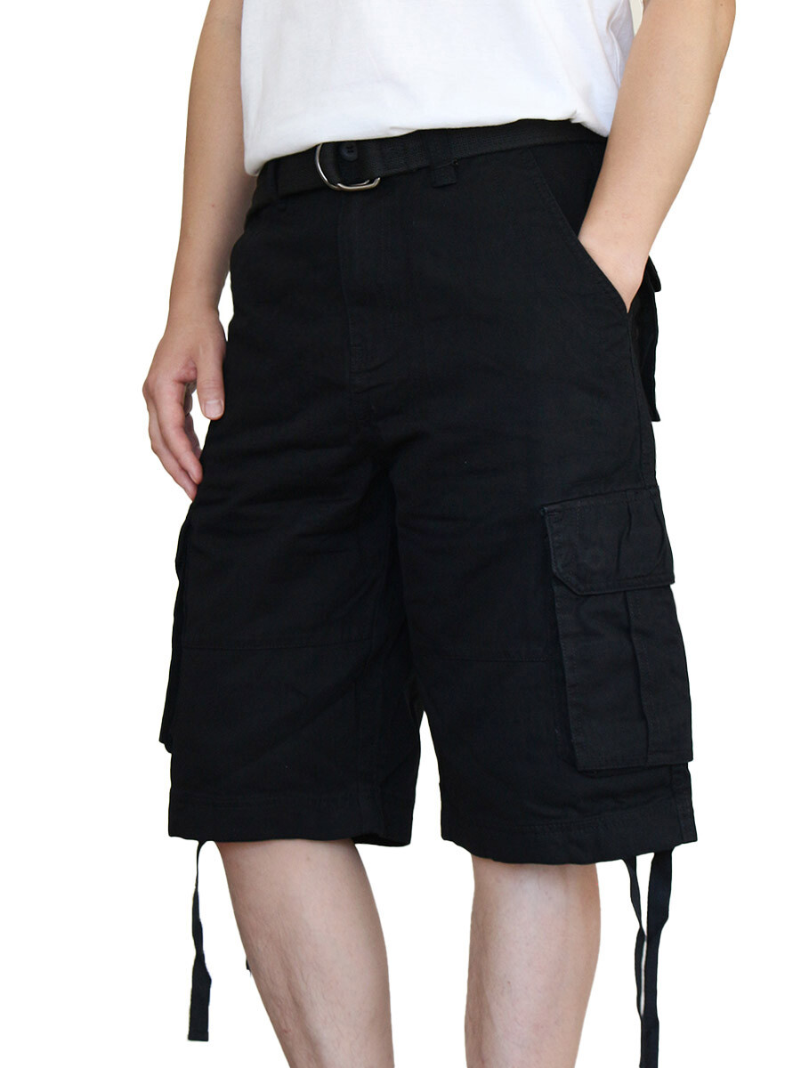 LA GATE Men’s Twill Camo Cargo Shorts with Belted Size 28 to 50