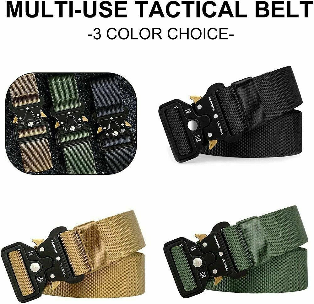 MEN Casual Military Tactical Army Adjustable Quick Release Belts Pants Waistband