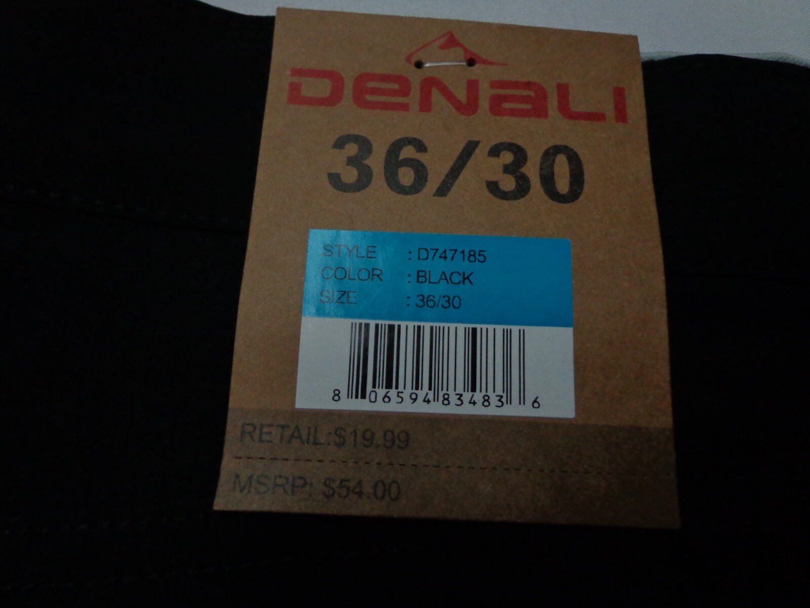 DENALI Black Tech Fabric Stretch Pants NWT 36/30 MSRP $54