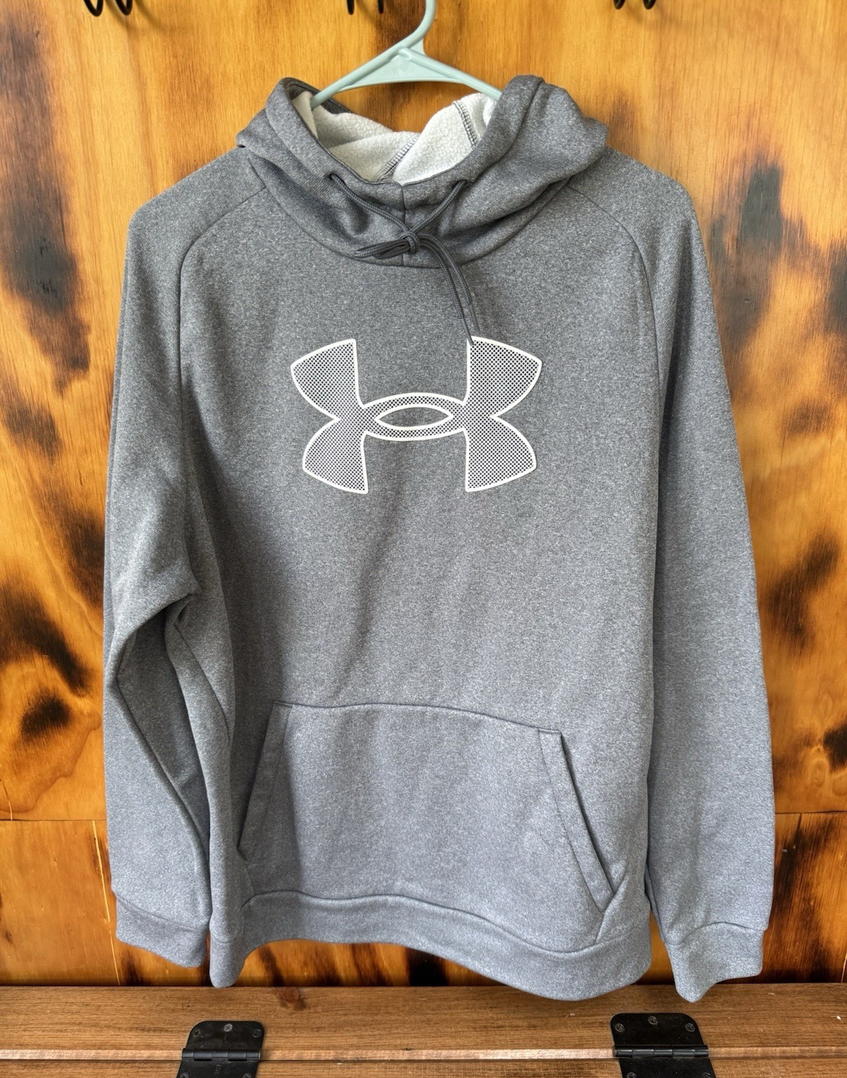 Under Armour Women’s Gray Fleece Pullover Hoodie Logo Graphic Pocket Loose L
