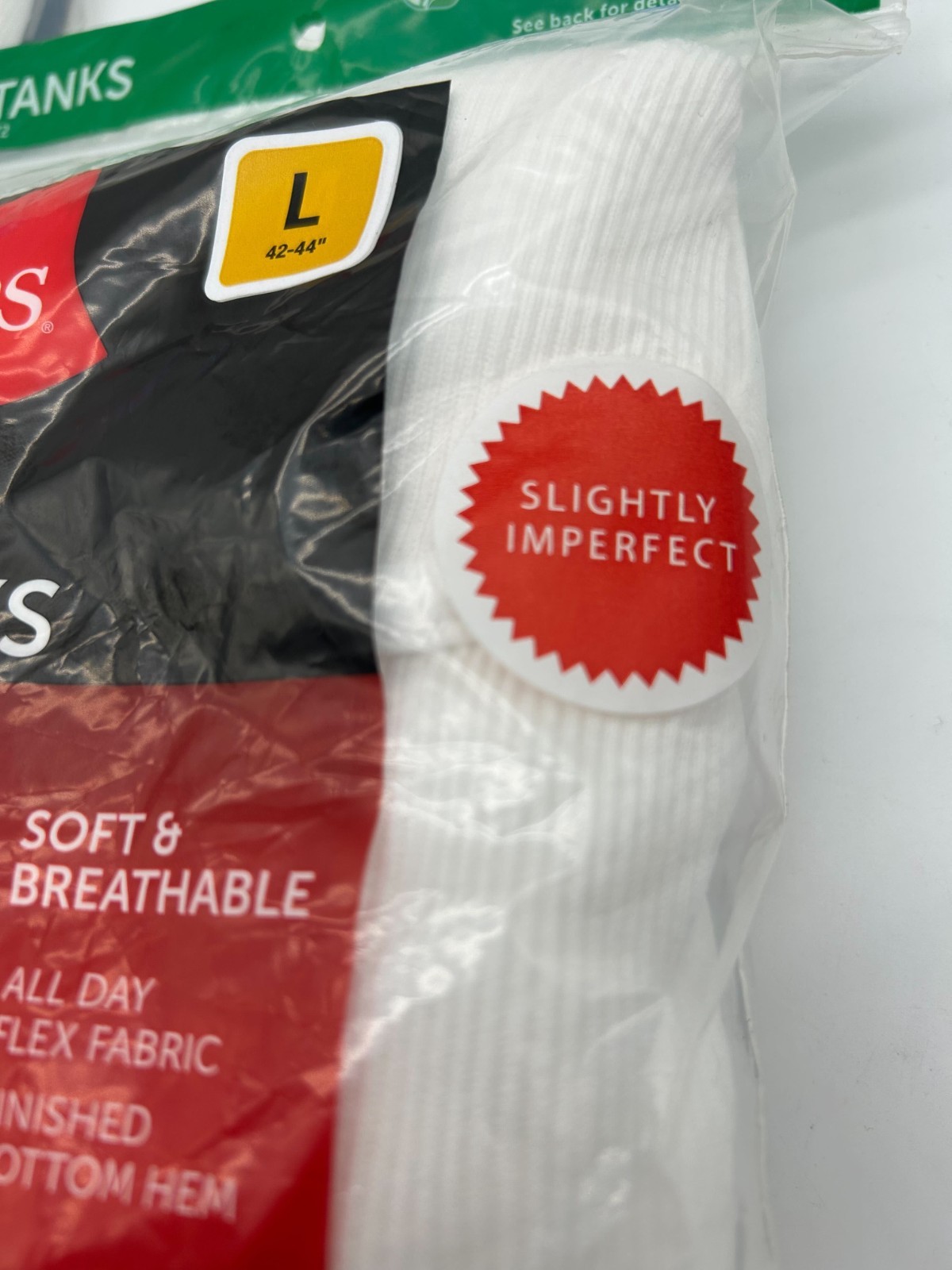 Hanes Men’s Large Tagless Tank Tops – 9 Pack (3x 3-Pack) Factory Imperfect