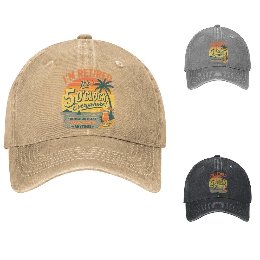 Retired 5 OClock Everywhere Baseball Cap Funny Dad Hat Adjustable