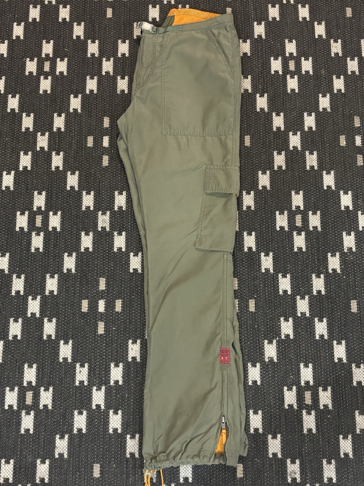 Vintage 90s Y2K Abercrombie & Fitch Military Cargo Pants Herringbone Olive Green