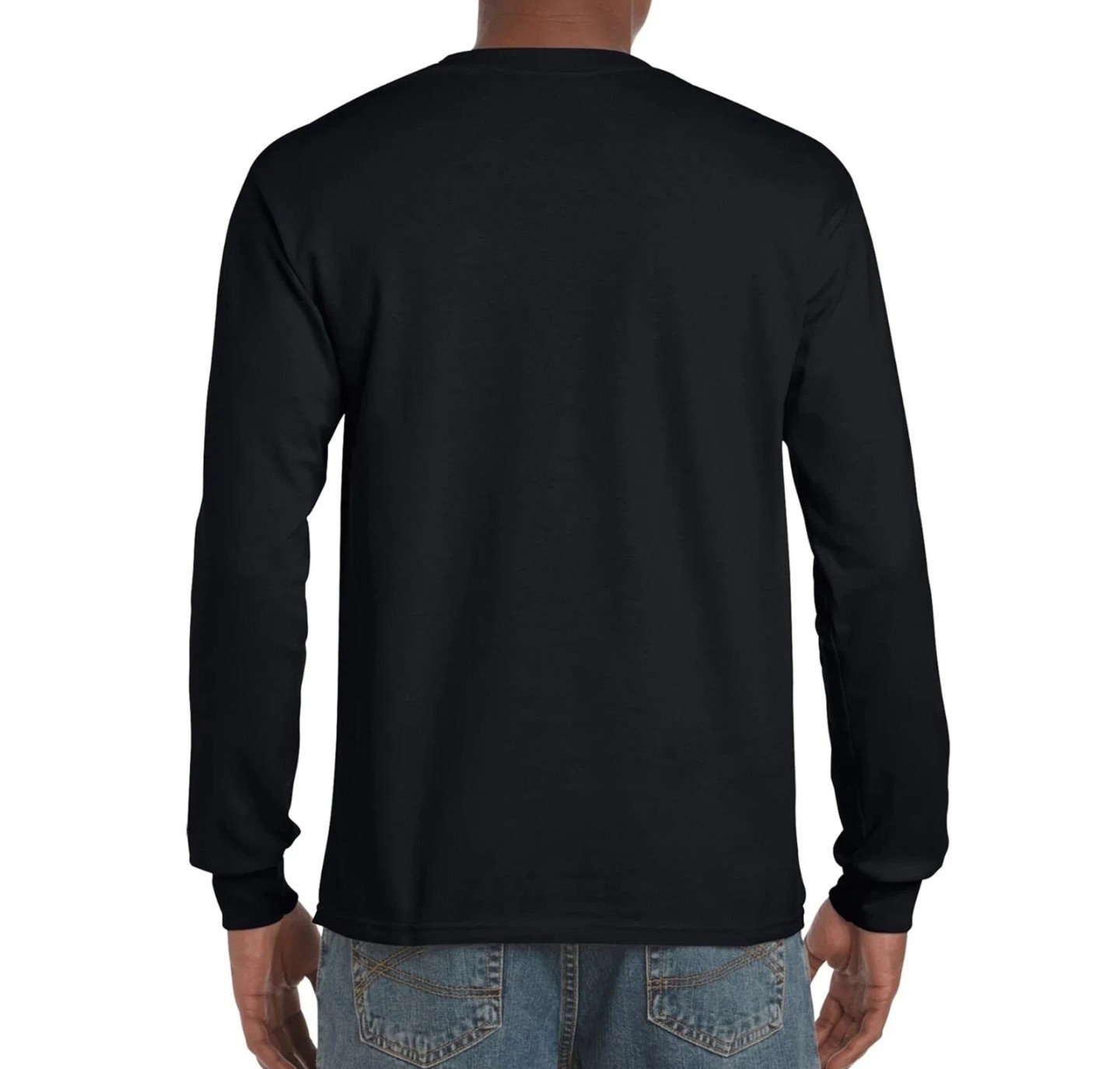 Gildan Adult Ultra Cotton Long Sleeve T-Shirt G2400 Black (4 Pack) LARGE ONLY
