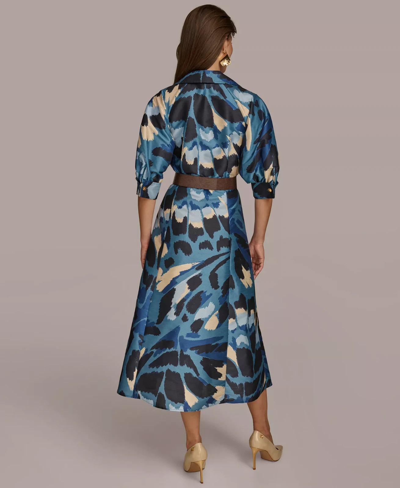 Donna Karan New York Women’s Printed A-Line Midi Shirtdress MSRP $199